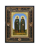 Петр и Феврония (покровители семьи и брака) икона святых в ажурной рамке на подставке