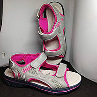 Босоніжки світло-сірі з рожевим ДШ