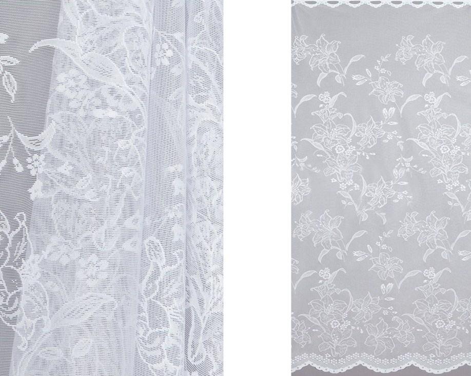 Белый Жаккардовый Тюль с Цветочным Рисунком Высота: 1,2 М — Купить ...