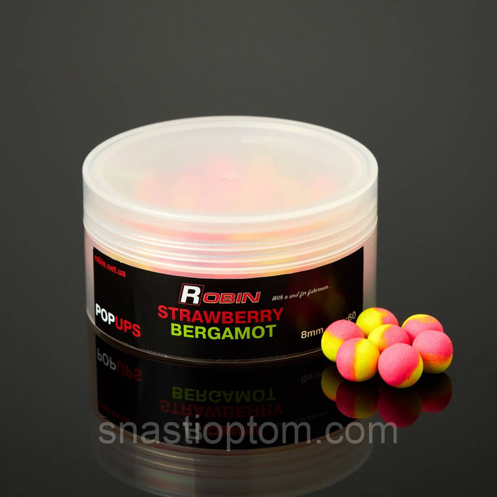 Рибальська наживка POP-UPS ROBIN Полуниця-Бергамот (Strawberry-Bergamot) 8мм.