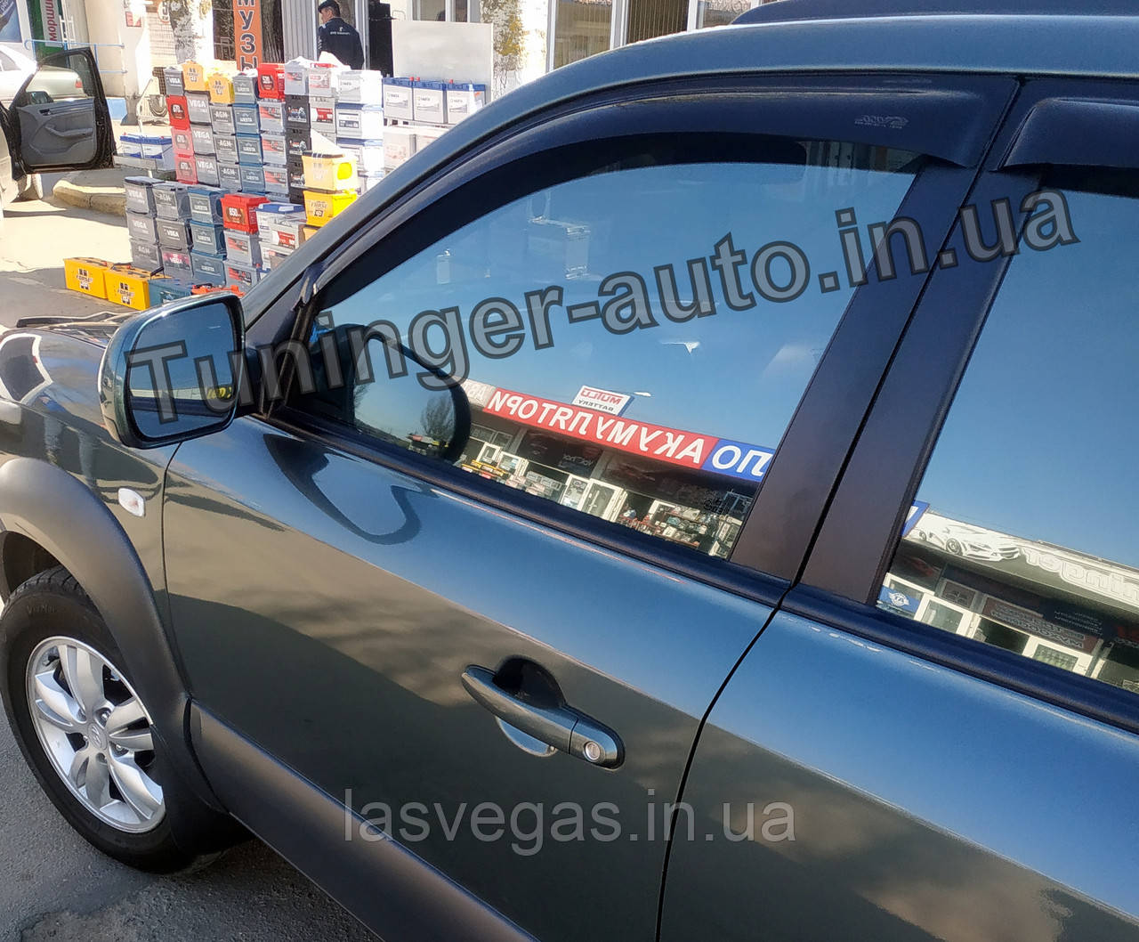 Вітровики, дефлектори вікон Hyundai Tucson 2004-2011 (ANV), фото 1