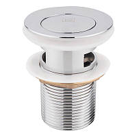 Донний клапан з переливом (кнопка) для умивальника натискною (Click-Clack) з латуні Lidz. Корок для раковини