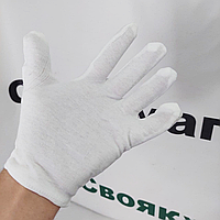 Білі рукавички для офіціантів, наречених, ювелірів. Розмір "М" (Польща).