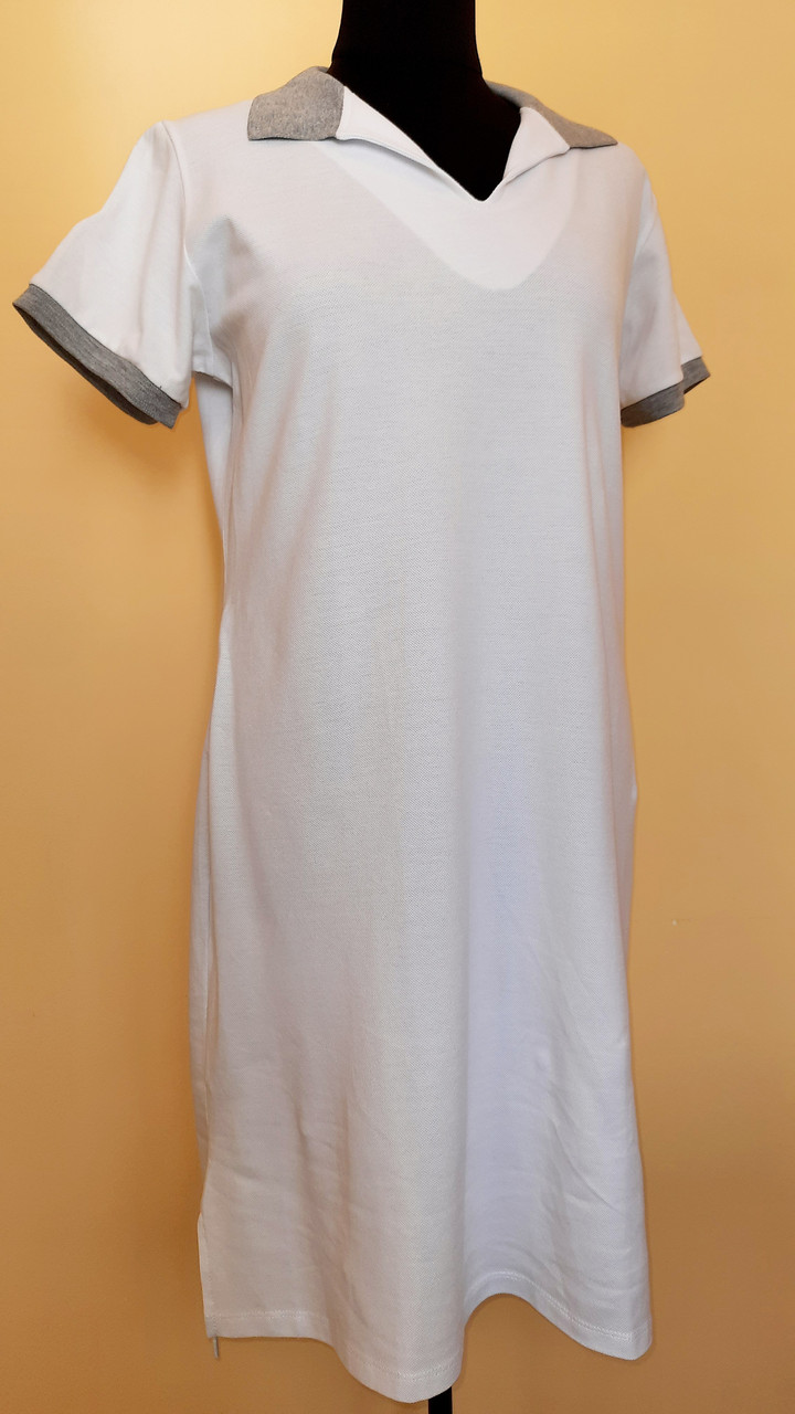 Сукня жіноча з лакости з сірими вставками біле, фото 1