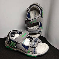 Босоніжки для хлопчика сірі з гербом збоку від Tom.m ДШ