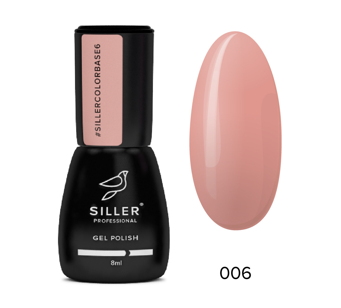 База для нігтів Siller Color Base камуфлювальна кольорова No 6 (8 мл)