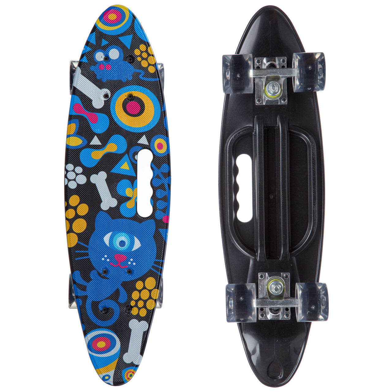 Пенні борд Penny Board круїзер пластиковий з ручкою і світними колесами 24" SK-885-1