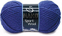 Пряжа Nako Sport Wool № 10472 (Нако Спорт вул) Шерсть Акрил Синий