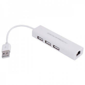 Мережевий адаптер USB 2.0 to Ethernet + 3 порта USB2.0