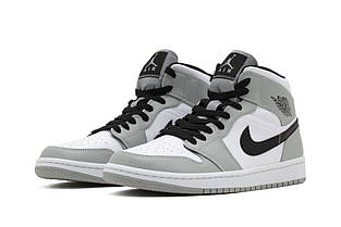 Кросівки Nike Air Jordan 1 Mid Light Smoke Grey, фото 2