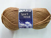Пряжа Nako Sport Wool № 221 (Нако Спорт вул) Шерсть Акрил Темный-беж