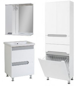 Комплект меблів ванний гарнітур 70 см з гладкими фасадами ПІК СІМПЛ М-70-30-70-17Р-П11К60М