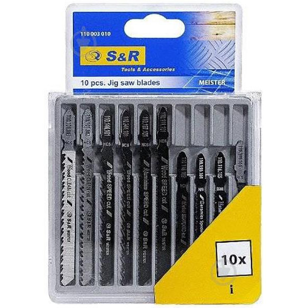 Набір пиляльних полотен для лобзика Meister уп.10шт:T101AO,T101B,T144D,T244D,T101BR,T118A,T111C,T127D,T150RIFF (110003010), фото 1