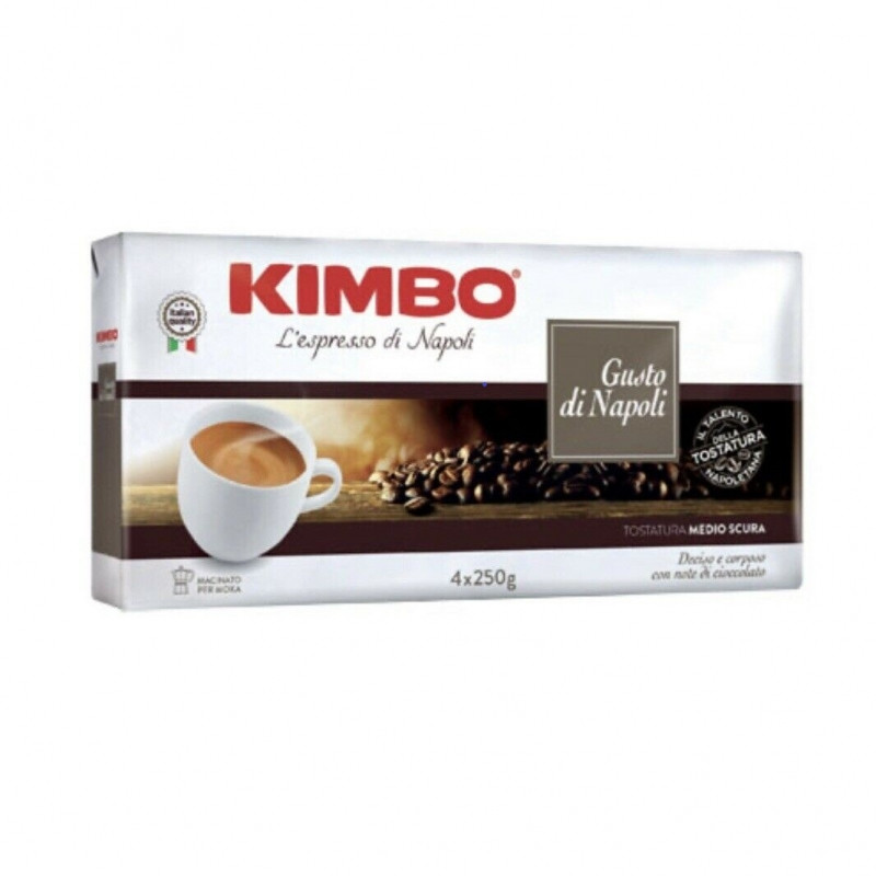 Італійська кава мелена Kimbo Gusto di Napoli, 250г, купаж арабіка і робуста темно-середнього обсмажування