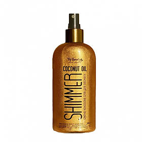 Кокосове масло Top Beauty для засмаги з шиммером Shimmer Coconut Oil Gold 200 мл