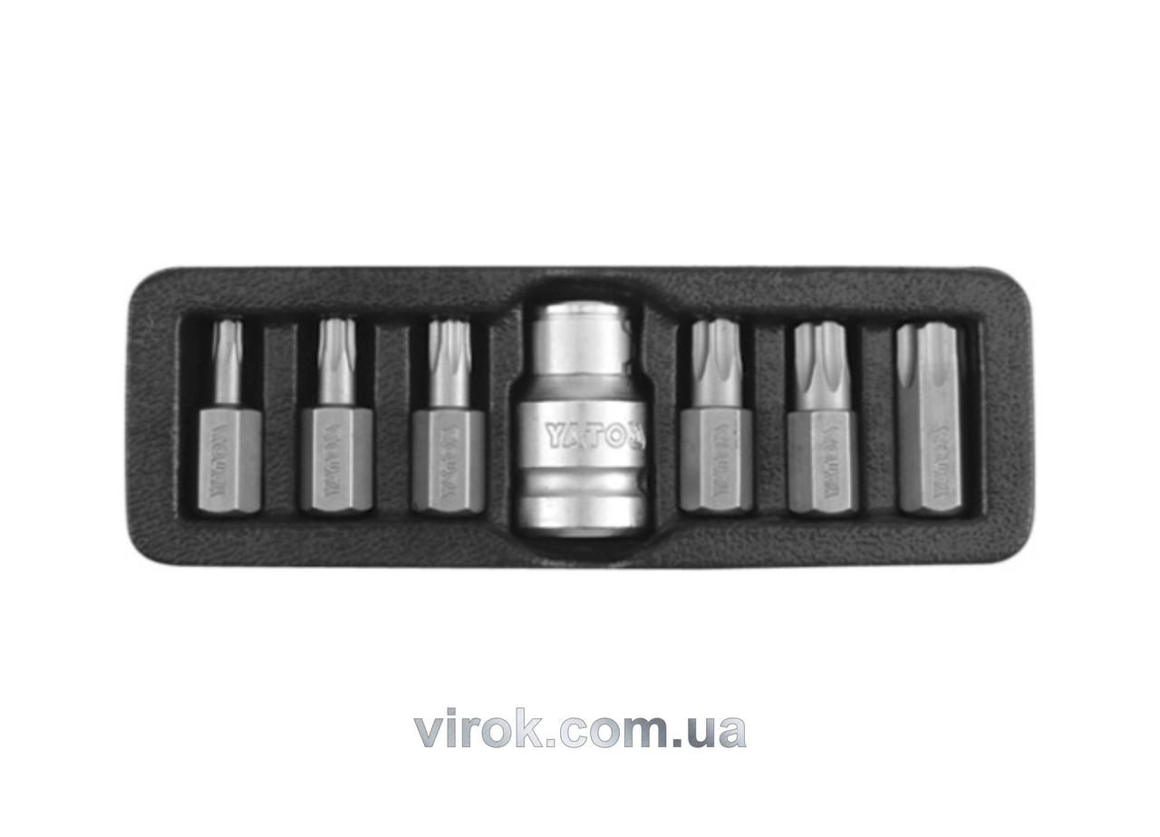 Набір насадок викруткових YATO : "TORX-TAMPERPROOF" L= 30 мм з перехідником 1/2". 7 шт. (YT-0416)