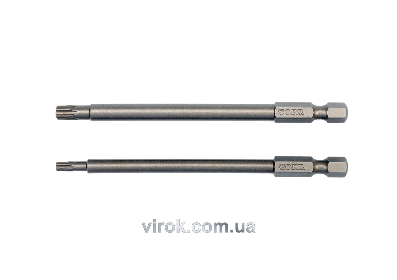 Набір насадок викруткових YATO : "TORX SECURITY" T15/T27, квадрат 1/4", L=100мм. 2 шт. (YT-0491)
