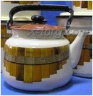 Чайник з кришкою 3,5л/4 - червоний/чорний/зелений/бежевий з заборчиком (Н-Моск.)