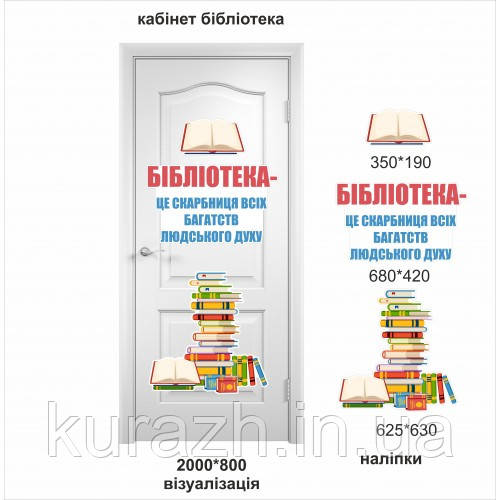 Наклейки на двері в бібліотеку