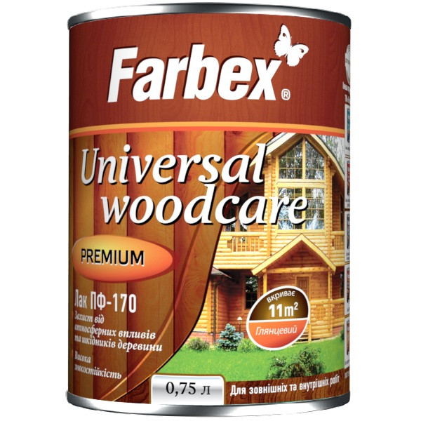 Лак ПФ-170 для зовнішніх робіт глянцевий 2,5 л/2,2 кг (Фарбекс), фото 1
