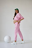 Літній спортивний костюм для вагітних і годування рожевий M, фото 3