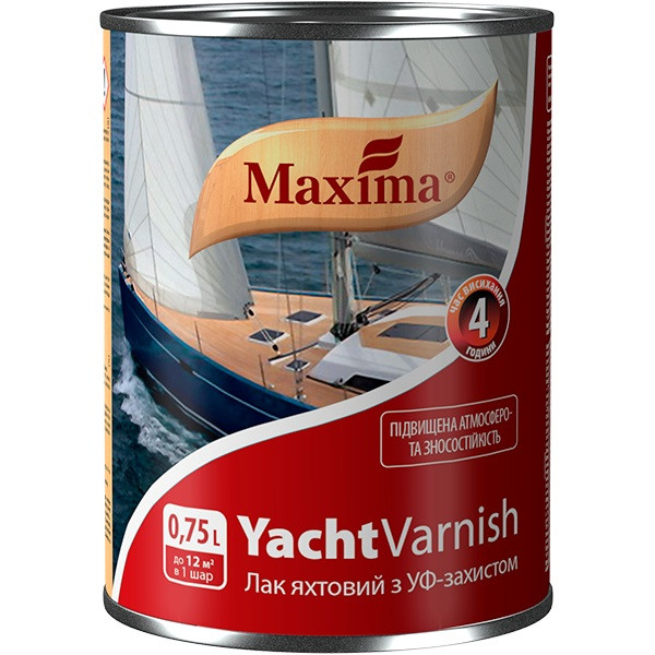 Лак яхтовий глянсовий уретан-алкідний ТМ "Maxima" - 0,75 л
