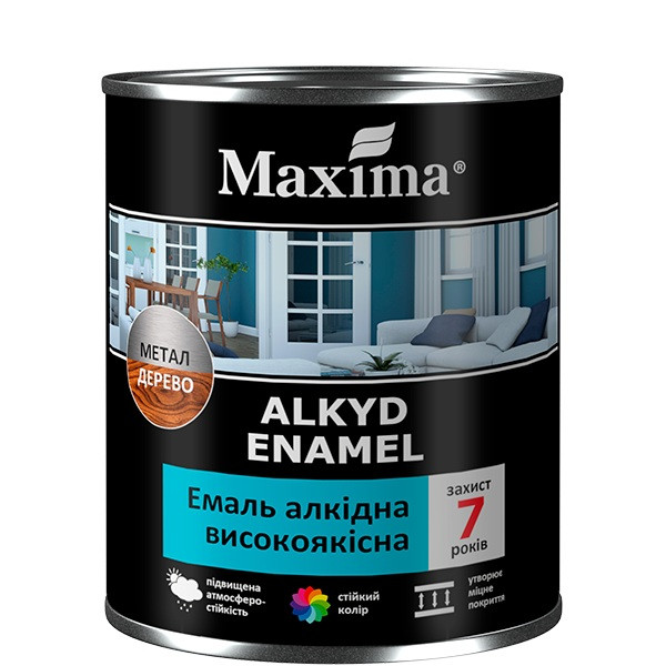 Емаль алкідна високоякісна, сіра, ТМ "Maxima" -2,3 кг