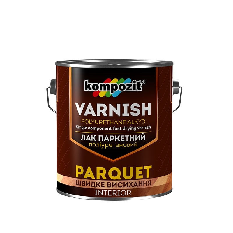 Лак паркетний поліуретановий "Kompozit" (глянсовий, 2,5 л), фото 1