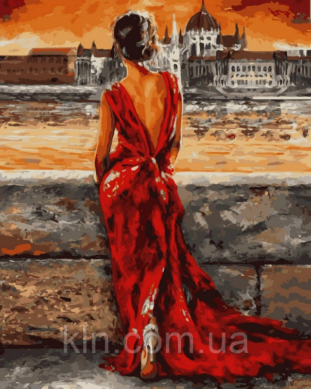 Картина за номерами Babylon Дівчина в червоному VP512 40 х 50 см, фото 1