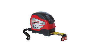 Рулетка 7.5мx25мм нейлон, прогумований корпус, 2 стопа, магніт, HAISSER Compact (84380)