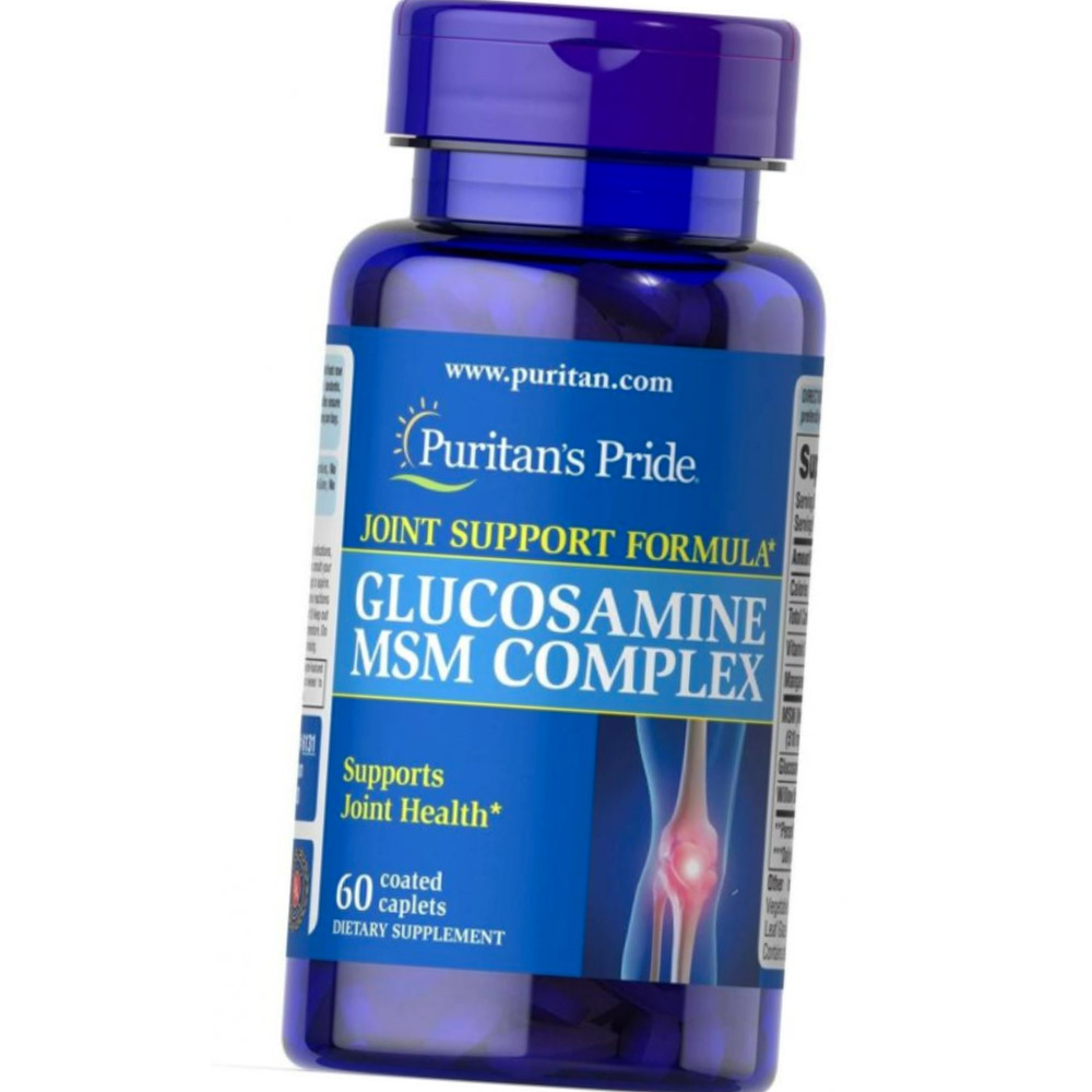 Глюкозамін МСМ Puritan's Pride Glucosamine MSM Complex 60 капсул для суглобів, фото 1