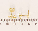 Сережки Xuping QQMM Позолота 14K пусети "Кристальні гілочки", фото 3