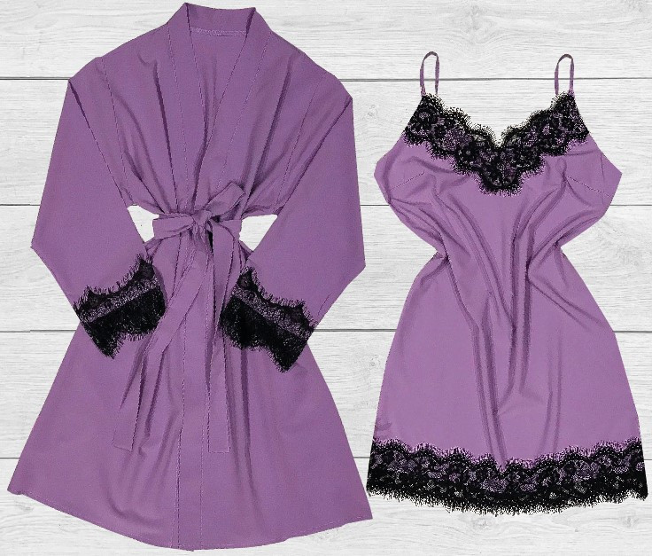Комплект для сну та відпочинку, халат + пеньюар.