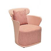 Крісло в скандинавскому стилі для відпочинку  пластикове з м'яким сидінням і подушкою Onder mebli Elin , колір рожевий 68