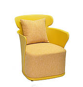 Крісло в скандинавському стилі для відпочинку пластикове з м'яким сидінням і подушкою Onder mebli Elin ,колір жовтий 11