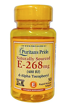 Вітамін Е Puritan's Pride Naturally Sourced E-268 mg 400 IU 50 гел капс, фото 6