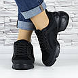 Кросівки жіночі чорні сіточка еко нубук (b-500), фото 4