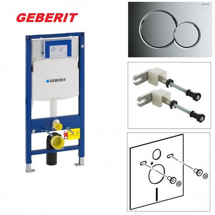 Система інсталяції з кнопкою змиву Geberit Duofix Sigma 01 хром