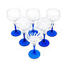 Набір із 6 келихів на синіх ніжках для вина, фото 5