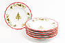 Набір керамічних тарілок для супу з малюнком "Новорічна красуня" Villa Grazia, 6 шт., фото 4