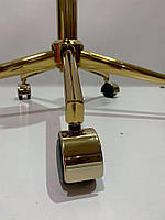 Стілець Real GD-Modern Office зелений 1003 велюр на золотий хромованої хрестовини модерн на колесах, фото 10