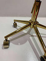 Стілець Real GD-Modern Office зелений 1003 велюр на золотий хромованої хрестовини модерн на колесах, фото 9