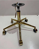 Стілець Real GD-Modern Office зелений 1003 велюр на золотий хромованої хрестовини модерн на колесах, фото 5