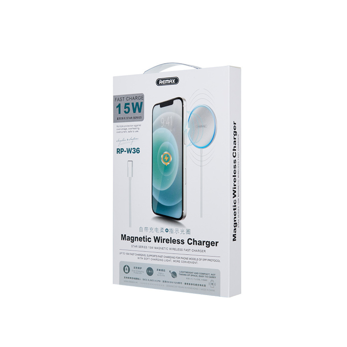 Магнітний бездротовий зарядний пристрій Remax Original RP-W36 Star Series Wireless 15W Швидке заряджання