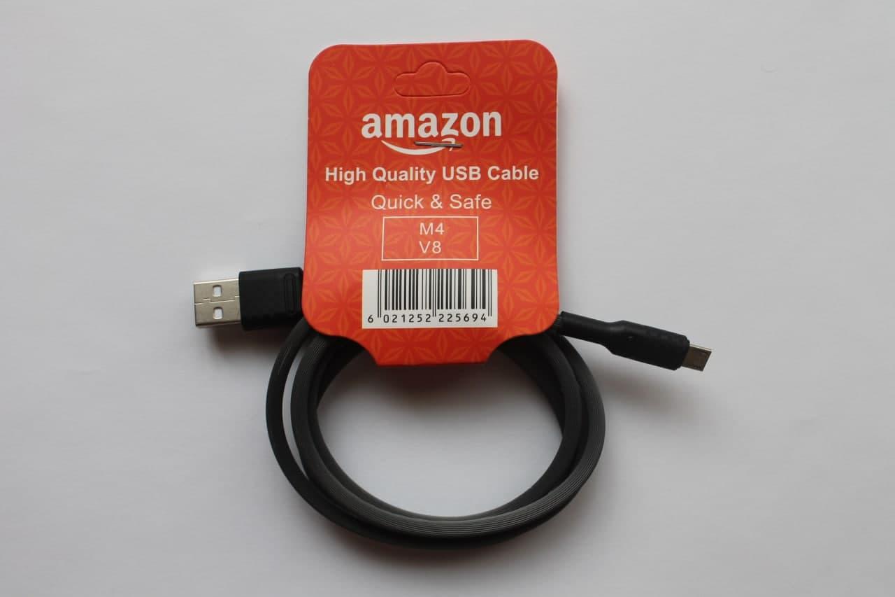 Кабель MicroUSB - USB Amazon M4 V8 1м сірий