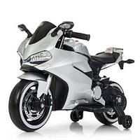 Мотоцикл M 4104ELS-11 2мотора25W, 1аккум12V9AH,MP3, USB, свет.кол., кожа, EVA, краш. серый