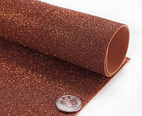 Фоамиран с глиттером коричневый, без к/о, 1,6 мм. 20*30 см