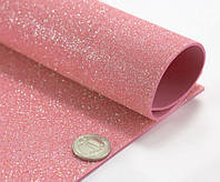 Фоамиран с глиттером розово-персиковый, без к/о, 1,6 мм. 20*30 см