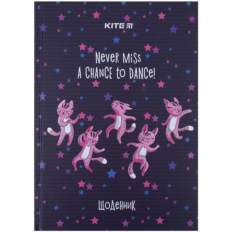 Щоденник шкільний тверда обкладинка Dancing cats Kite K21-262-5