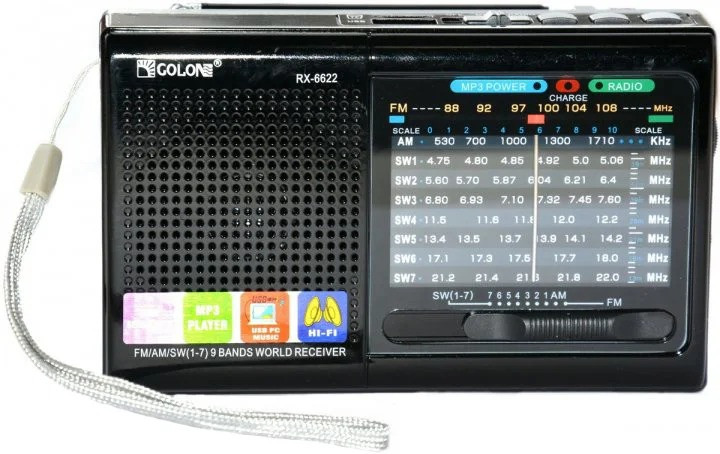 Портативна колонка радіо MP3 USB Golon RX 6622, чорна